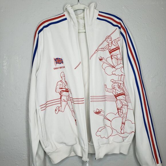 Adidas Originals Great Britain GB Daley Thompson Tracksuit Top Jacket Mens LARGE